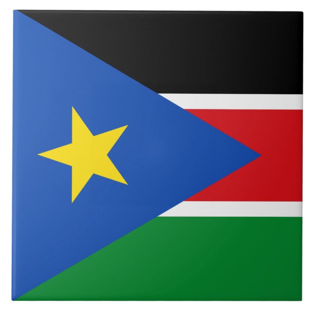 Flagge Südsudans (Afrika) Fliese (Vorderseite)