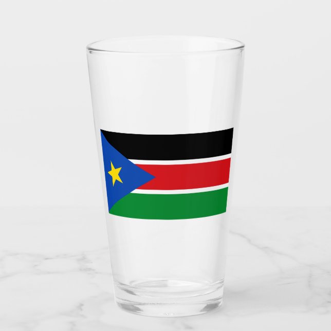 Flagge Südsudans (Afrika) Glas (Vorderseite)