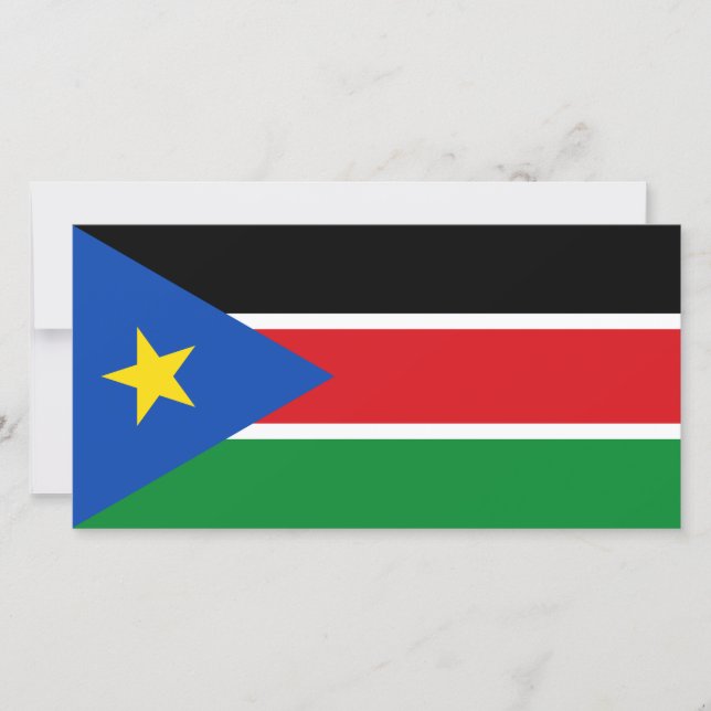 Flagge Südsudans (Afrika) Karte (Vorderseite)