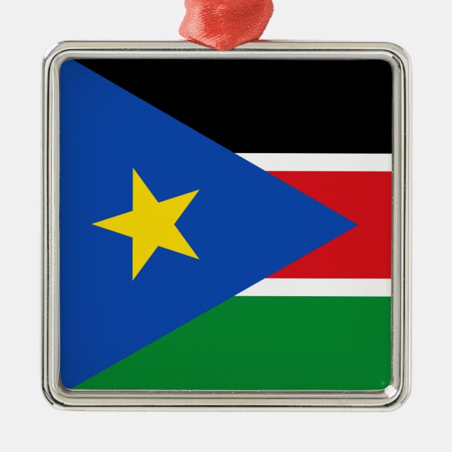 Flagge Südsudans (Afrika) Ornament Aus Metall (Vorne)