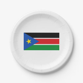 Flagge Südsudans (Afrika) Pappteller