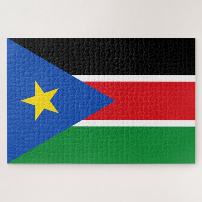 Flagge Südsudans (Afrika) Puzzle (Horizontal)