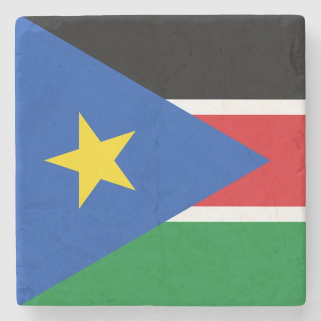 Flagge Südsudans (Afrika) Steinuntersetzer (Vorderseite)