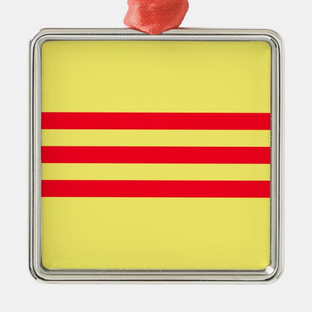 Flagge Südvietnams Silbernes Ornament (Vorne)