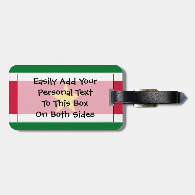 Flagge Surinam einfacher Identifikation persönlich Gepäckanhänger (Rückseite horizontal)