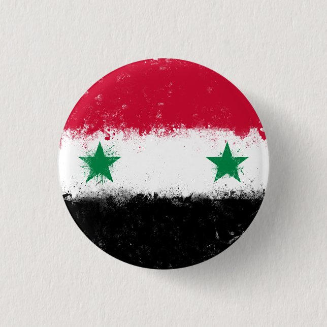 Flagge Syriens Button (Vorderseite)