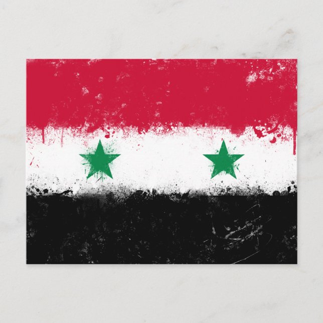 Flagge Syriens Postkarte (Vorderseite)