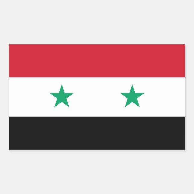 Flagge Syriens Rechteckiger Aufkleber (Vorderseite)