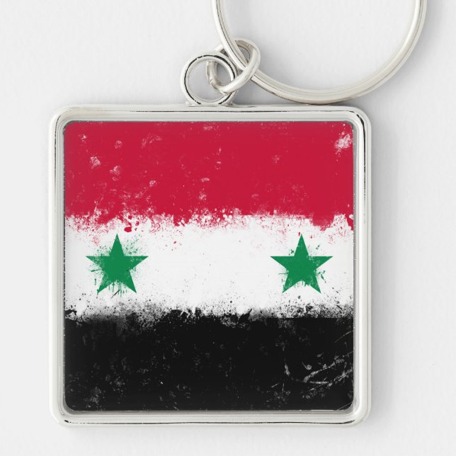 Flagge Syriens Schlüsselanhänger (Vorne)