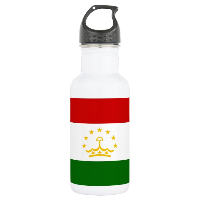 Flagge Tadschikistans Edelstahlflasche (Vorderseite)