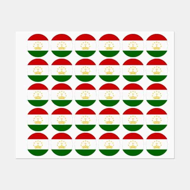 Flagge Tadschikistans Etiketten (Blatt)