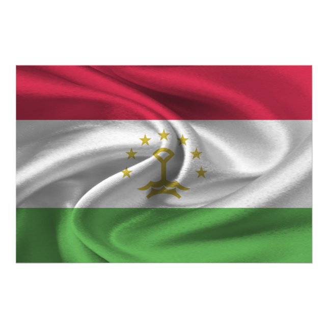 Flagge Tadschikistans Fotodruck (Vorne)