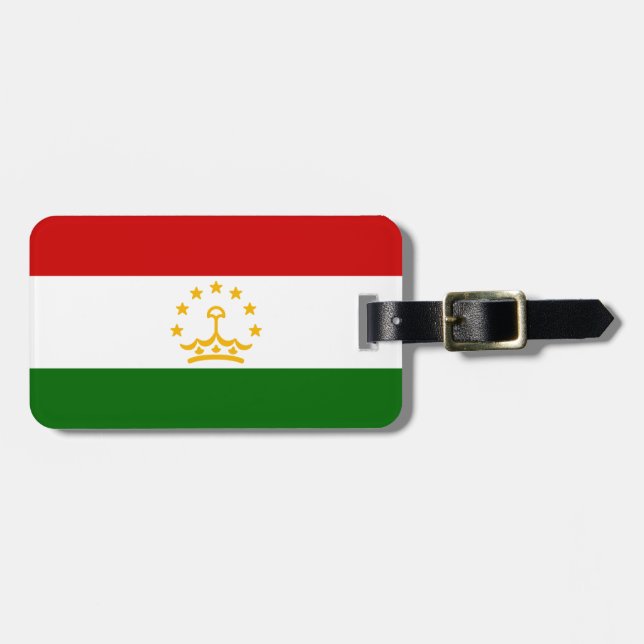 Flagge Tadschikistans Gepäckanhänger (Vorderseite horizontal)