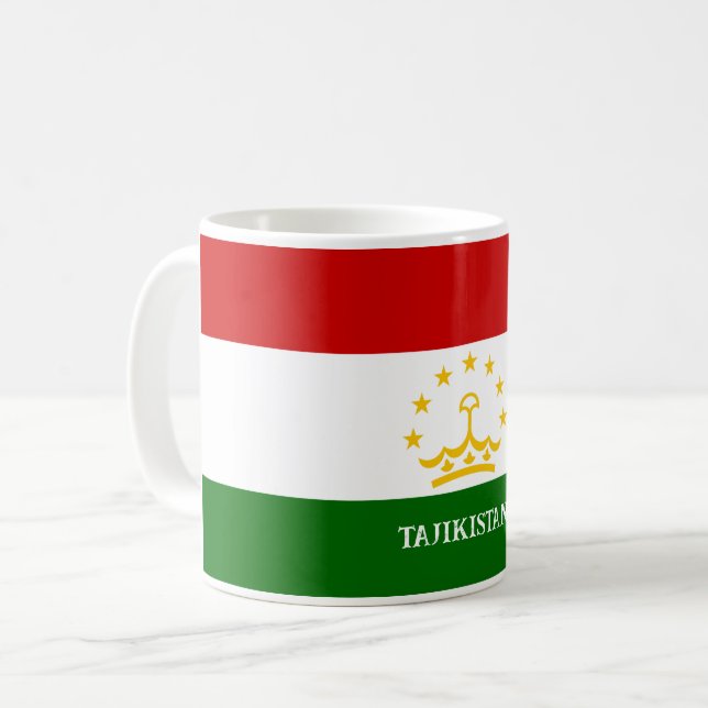 Flagge Tadschikistans Kaffeetasse (Vorderseite Links)