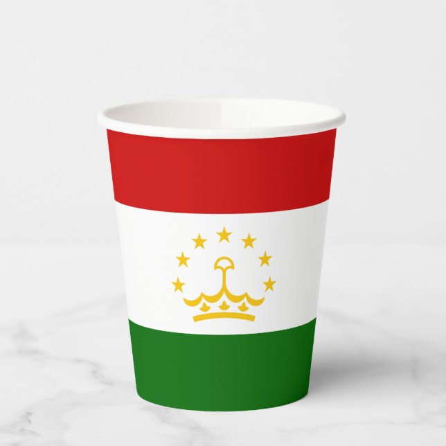 Flagge Tadschikistans Pappbecher (Links)