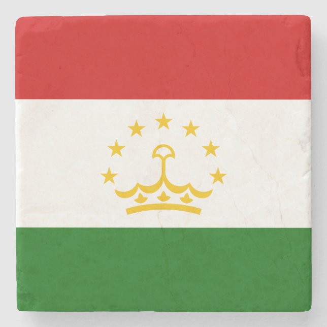 Flagge Tadschikistans Steinuntersetzer (Vorderseite)