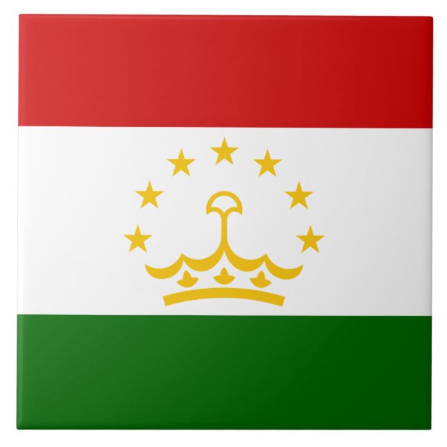 Flagge Tadschikistans (Tadschikistan) (Republik Ta Fliese (Vorderseite)