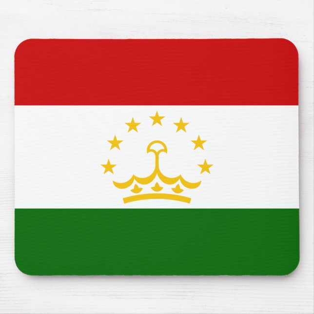 Flagge Tadschikistans (Tadschikistan) (Republik Ta Mousepad (Vorne)