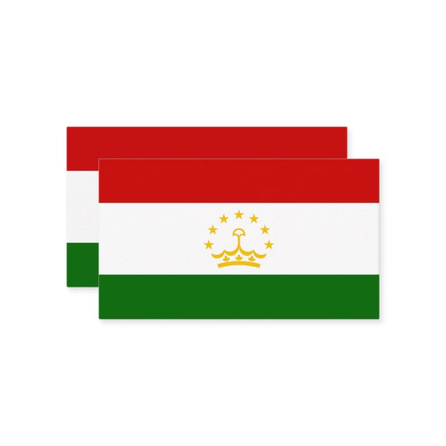 Flagge Tadschikistans Visitenkarte (Vorderseite/Rückseite Beispiel)