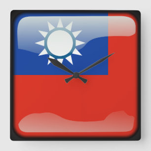 Flagge Taiwans Quadratische Wanduhr