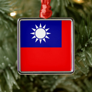 Flagge Taiwans: Republik China, Chinesisch Taipeh Ornament Aus Metall