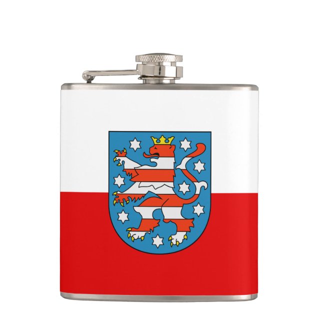 Flagge Thüringens Flachmann (Vorderseite)