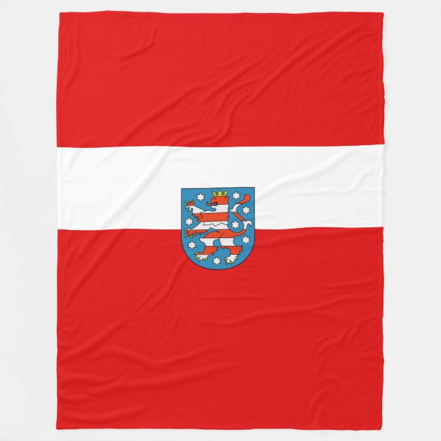 Flagge Thüringens Fleece Blanket (Vorderseite)