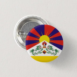 Flagge Tibet & Snow Lions - Der Himalaya Button