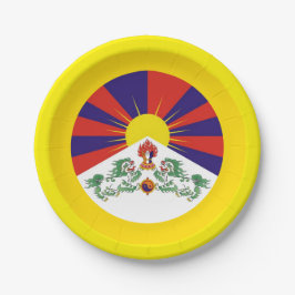 Flagge Tibet & Snow Lions - Der Himalaya Pappteller