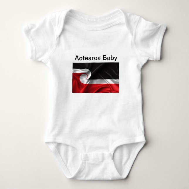 Flagge Tino Rangatiratanga beide Seiten Baby Strampler (Vorderseite)