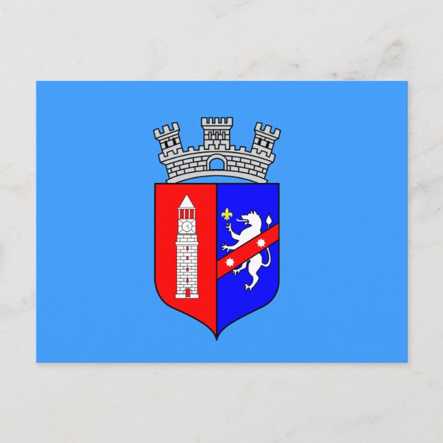 Flagge Tiranas, Albanien Postkarte