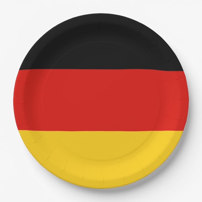 Flagge Trikolorisches Deutschland Pappteller (Vorderseite)
