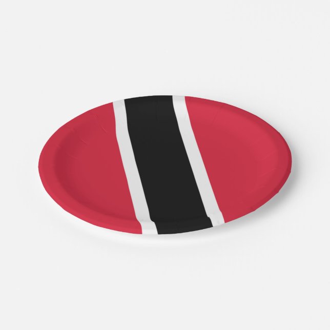 Flagge Trinidad und Tobago   Pappteller (Schrägansicht)