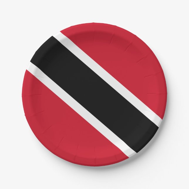 Flagge Trinidad und Tobago Pappteller (Vorderseite)