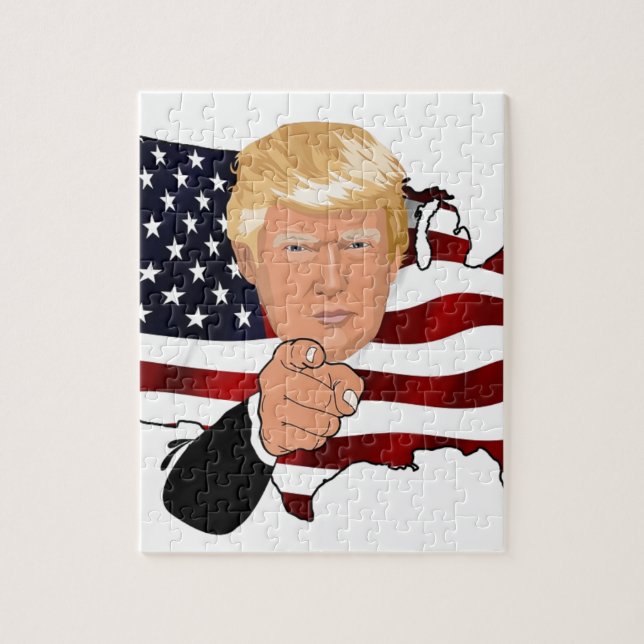 Flagge Trumpf-Präsidenten-Uncle Sam USA Amerika Puzzle (Vertikal)
