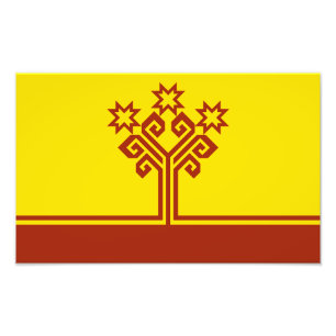 Flagge Tschuwaschiens Fotodruck