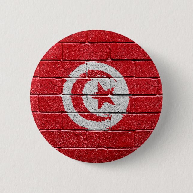 Flagge Tunesiens Button (Vorderseite)