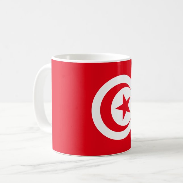 Flagge Tunesiens Kaffeetasse (Vorderseite Links)