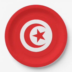 Flagge Tunesiens Pappteller