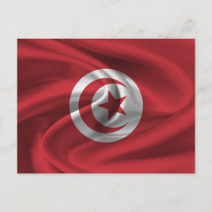 Flagge Tunesiens Postkarte