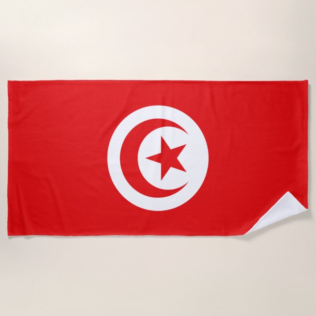 Flagge Tunesiens Strandtuch (Vorderseite)