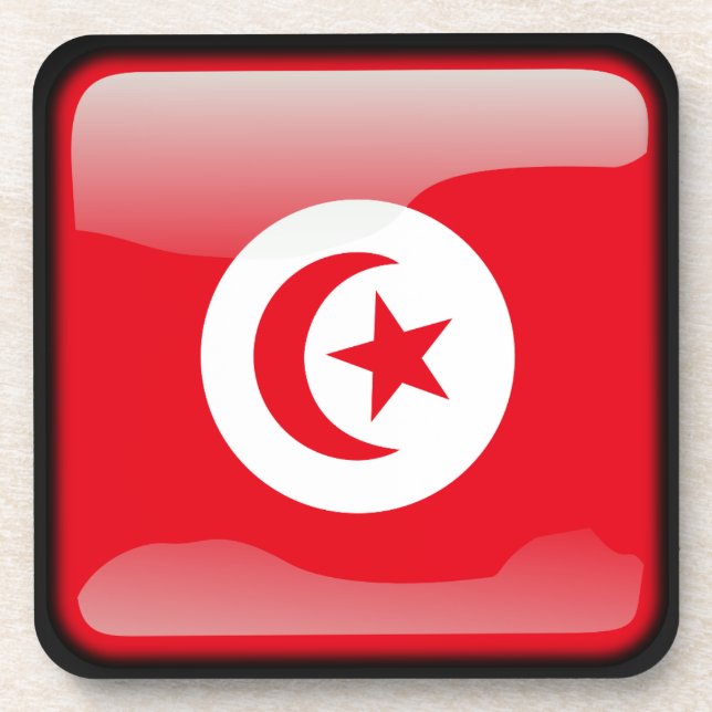 Flagge Tunesiens Untersetzer (Vorderseite)