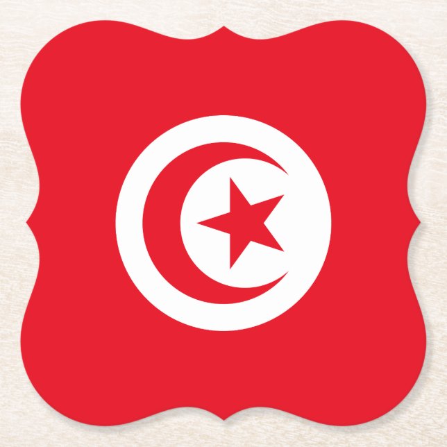 Flagge Tunesiens Untersetzer (Vorderseite)
