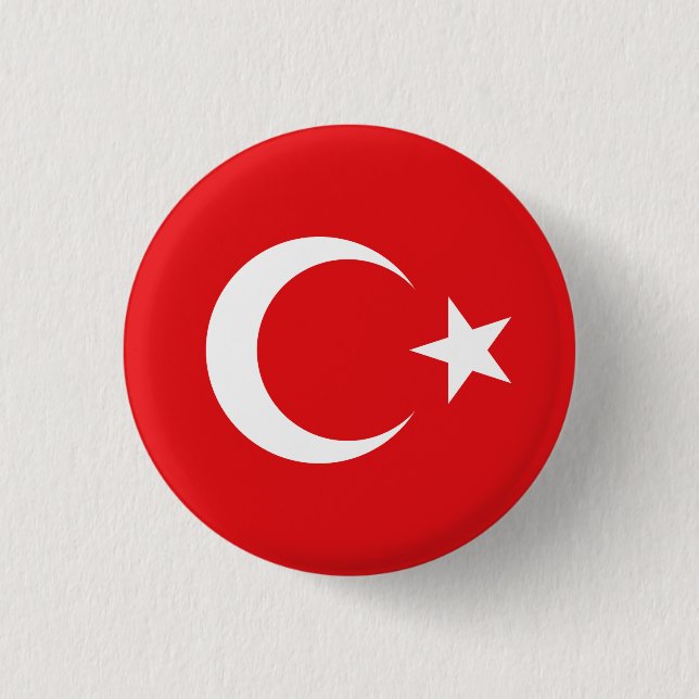 Flagge Türkei Button (Vorderseite)