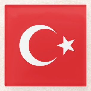 Flagge Türkei Glasuntersetzer