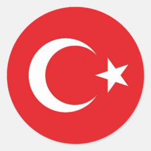 Flagge Türkei Runder Aufkleber