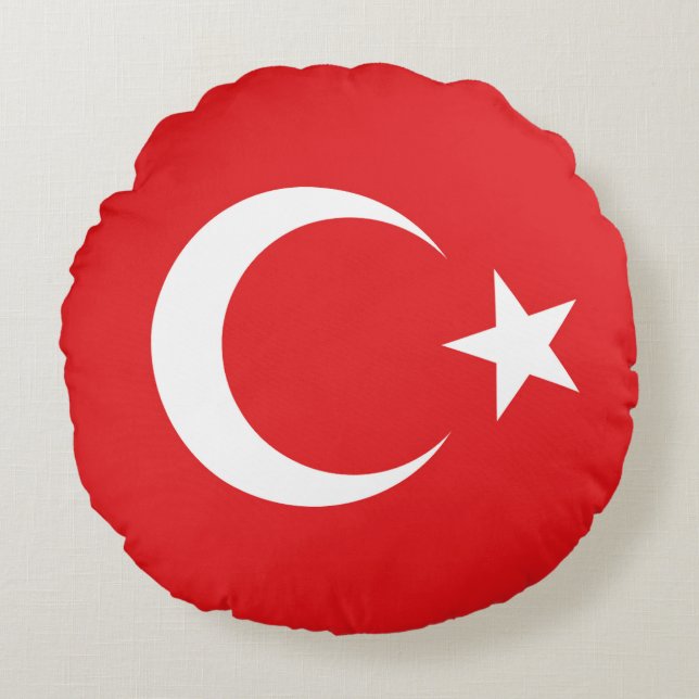 Flagge Türkei Rundes Kissen (Vorderseite)