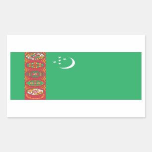 Flagge Turkmenistan/Turkmenistan Rechteckiger Aufkleber