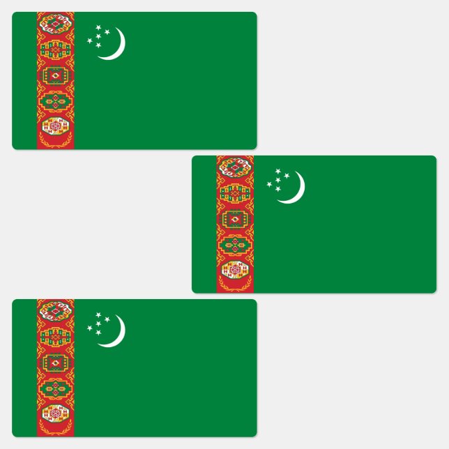 Flagge Turkmenistans Etiketten (Gruppe)