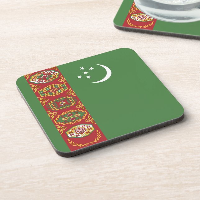 Flagge Turkmenistans Getränkeuntersetzer (Linke Seite)